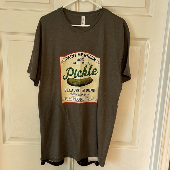 “BIG DILL” T-Shirt XL ~ NEW~ Heather Green ~ 60 Cotton/40 Poly ~ pit to pit 23” - Picture 1 of 3